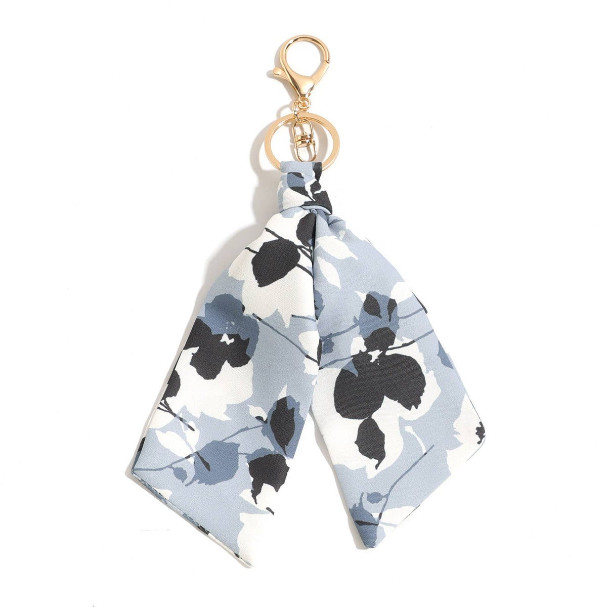 Abstract Floral Scarf Bag Charm Keychain