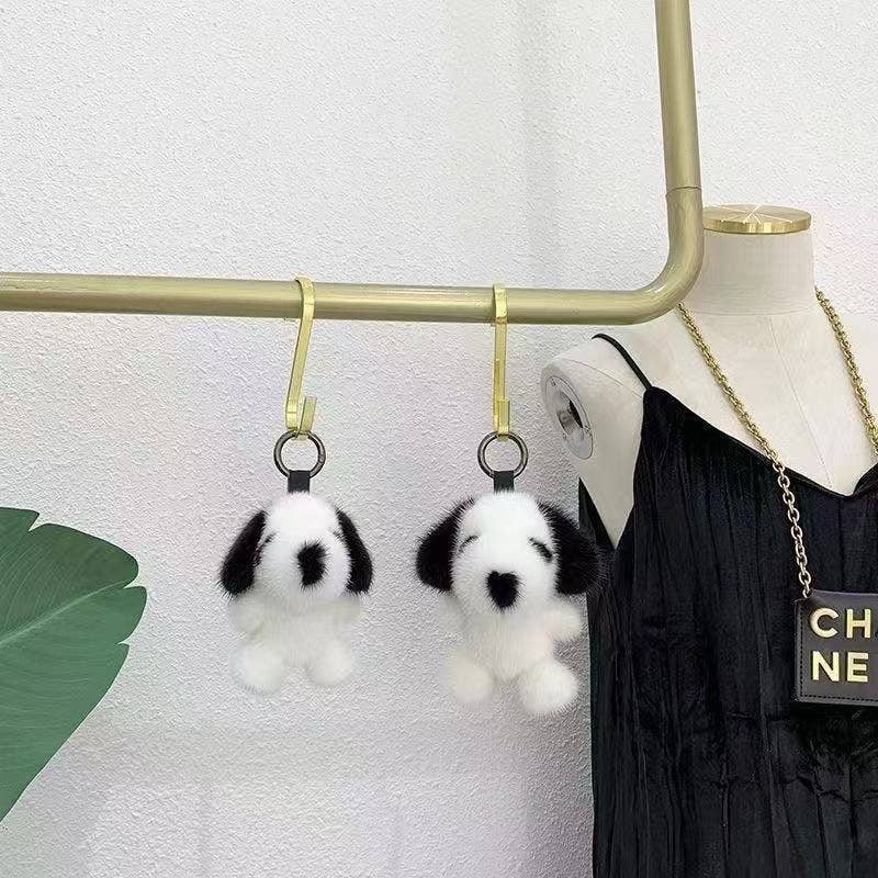 Cute Plush Dog Keychain Charm