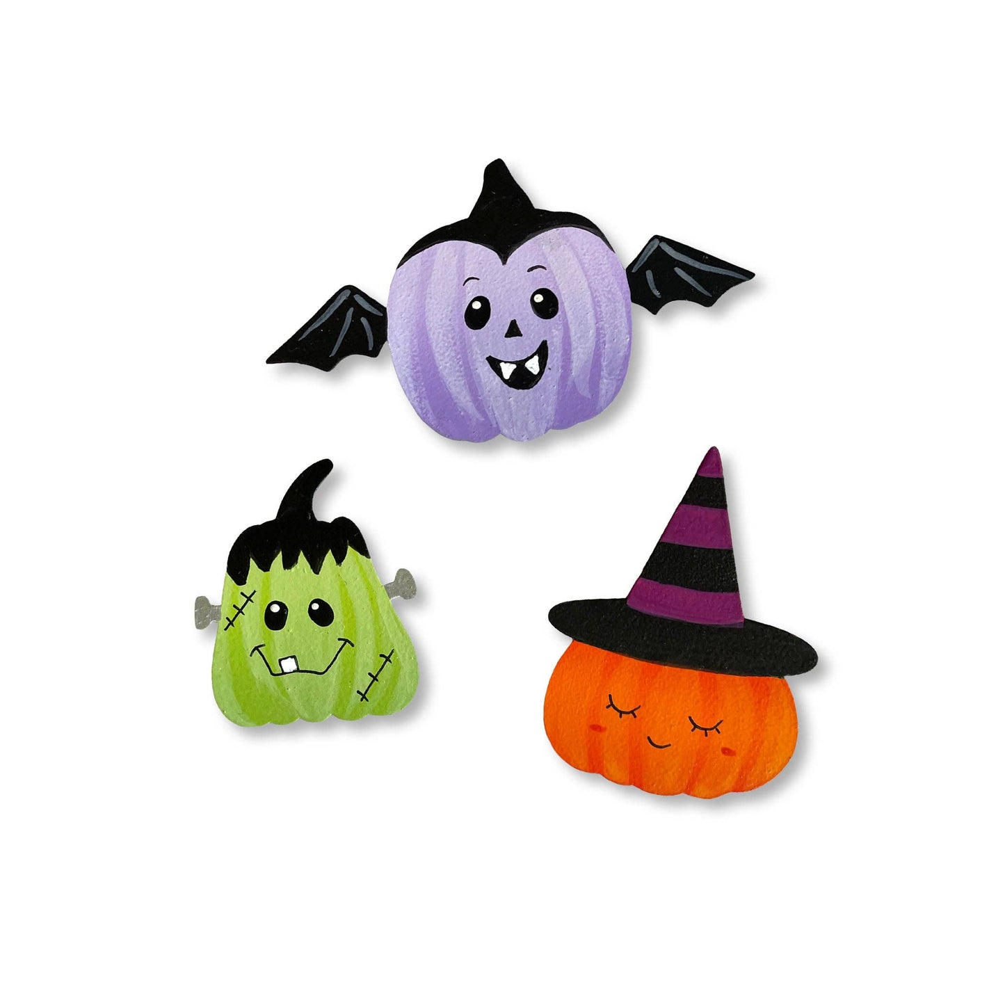 Costume Pumpkin Magnets S/3, Halloween Decor