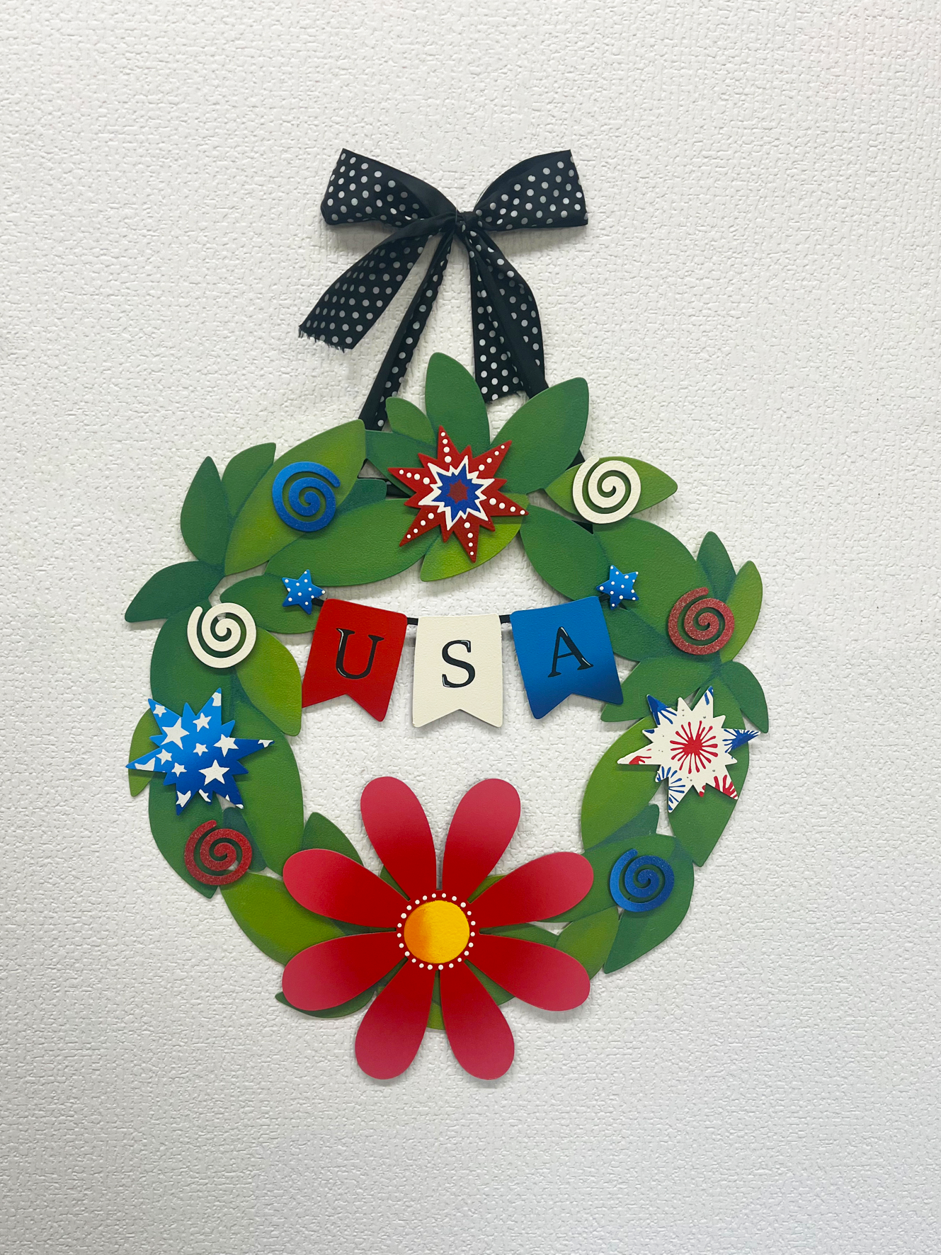 Patriotic "USA" Banner Mini Art Pop Magnet (8"w)