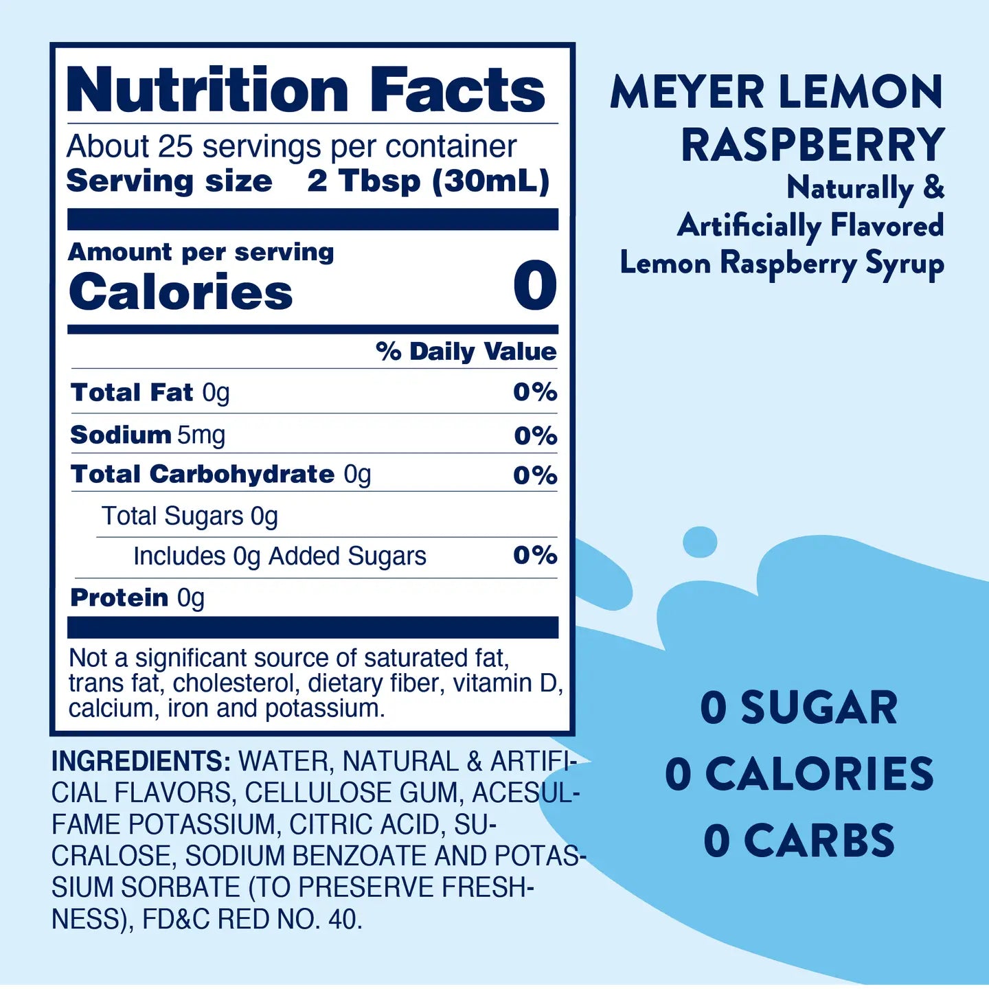Sugar Free Meyer Lemon Raspberry Syrup