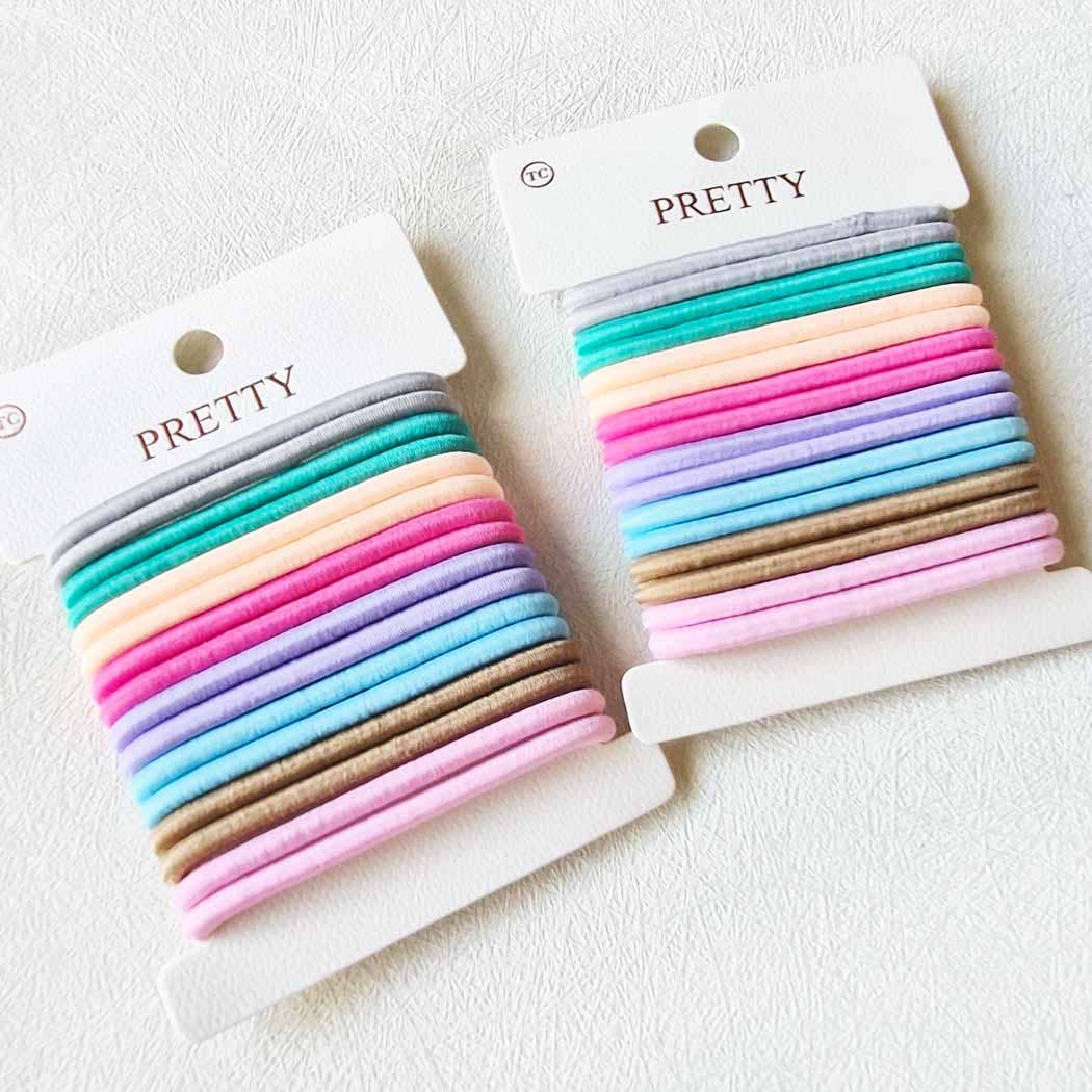 16 pcs of Pastel Tone Elastic Hair Tie Set