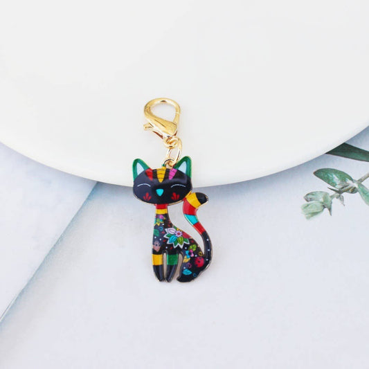 Colorful Cat Keychain Cute Bag Charm & Key Accessory