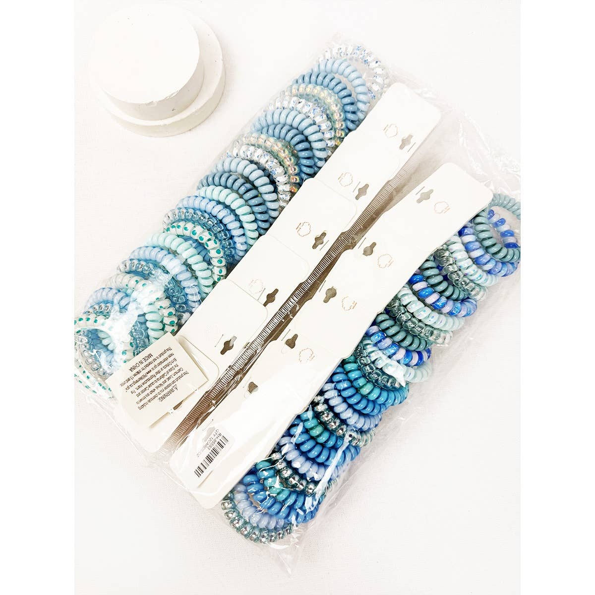 Mix of Blue Shades Spiral Hair Ties