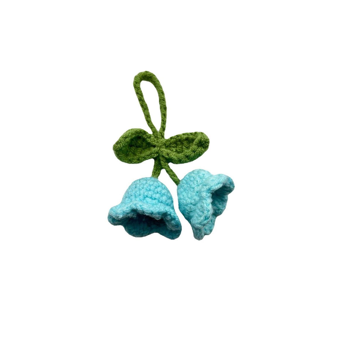 Flower Keychain with Bellflower Design Handmade Yarn Hanging Ornament