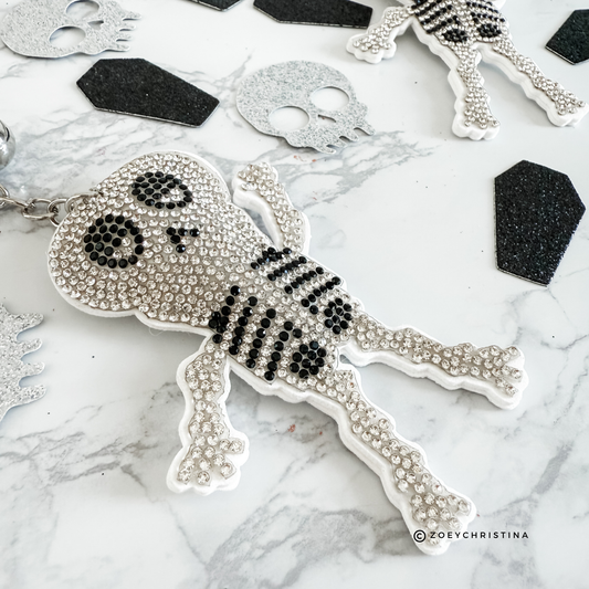 Skeleton Rhinestone Keychain