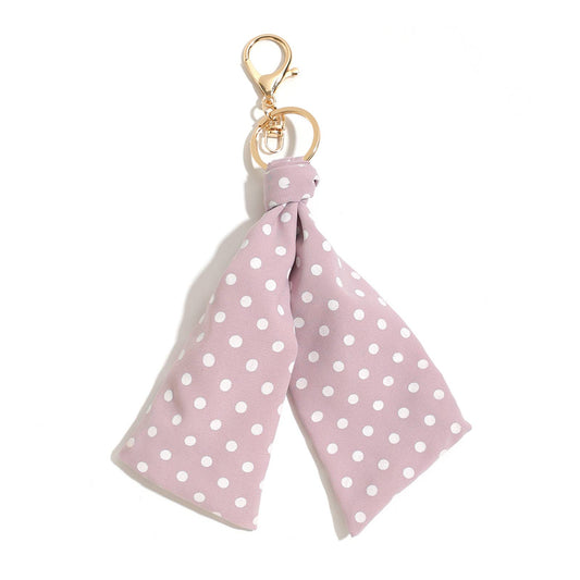 Polka‑Dot Bow‑Knot Keychain Bag Charm