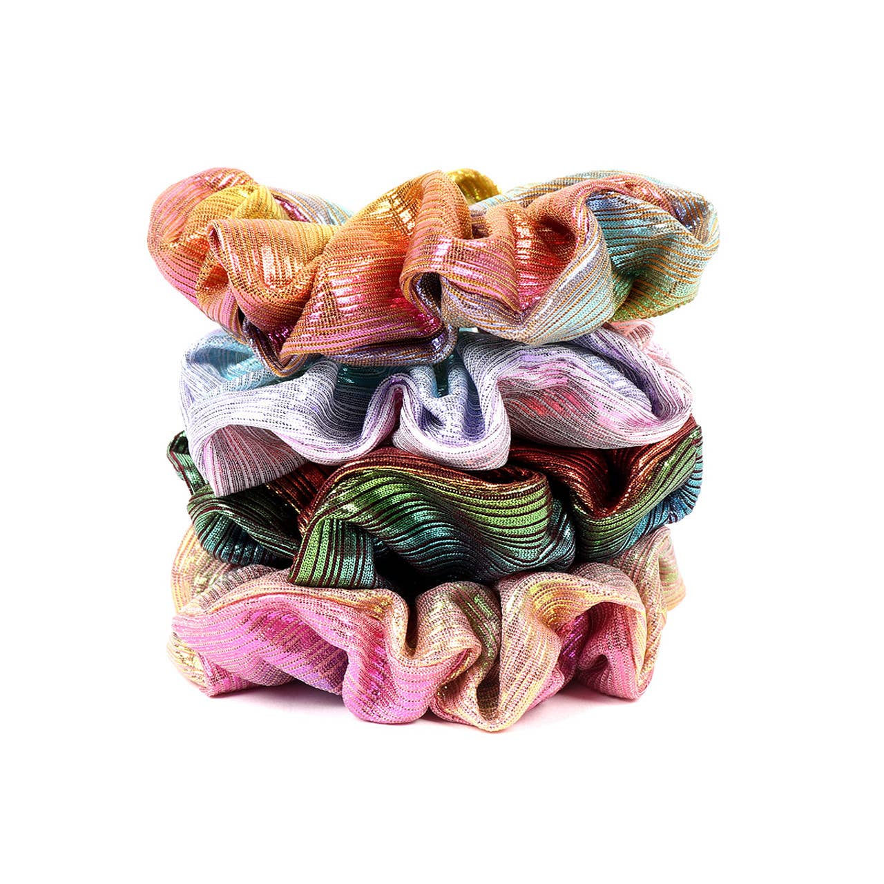Assorted Shiny Metallic Hair Scrunchies-
