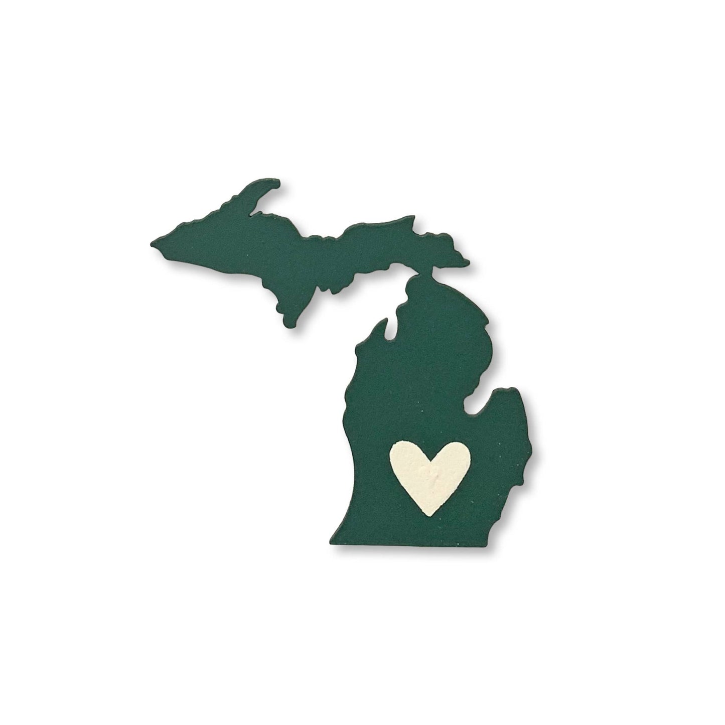 Michigan w/ Heart on East Lansing Magnet, Green
