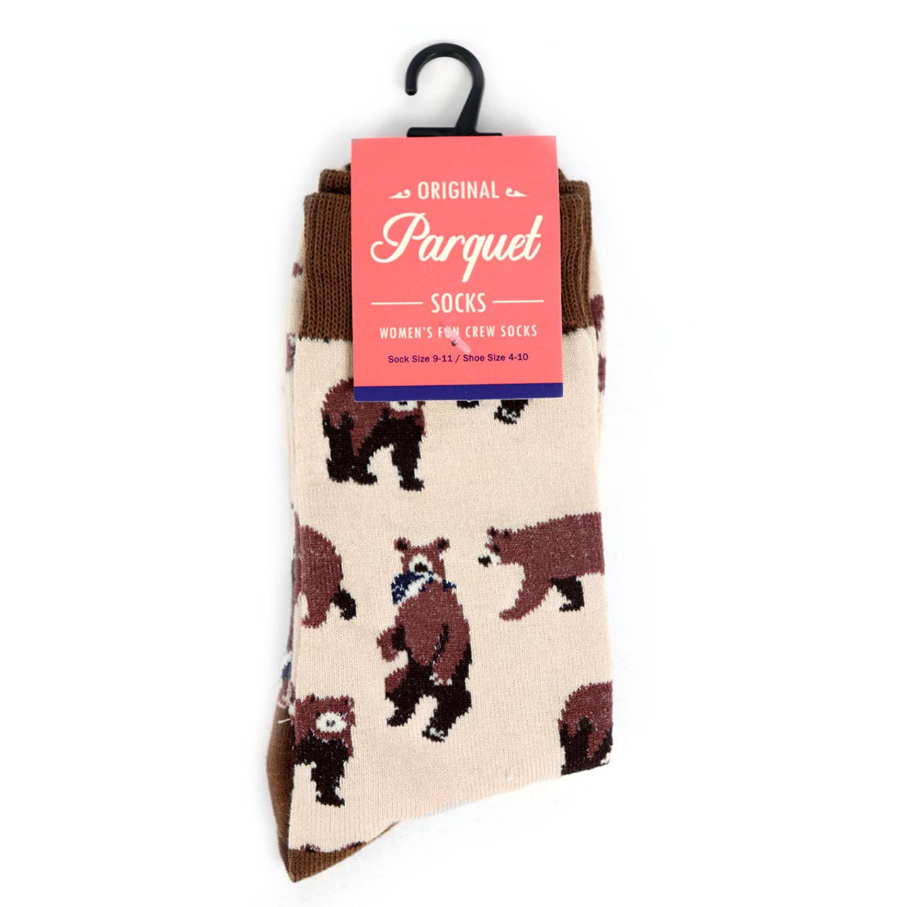 Women's Brown Bear Novelty Socks - LNVS19377-YW