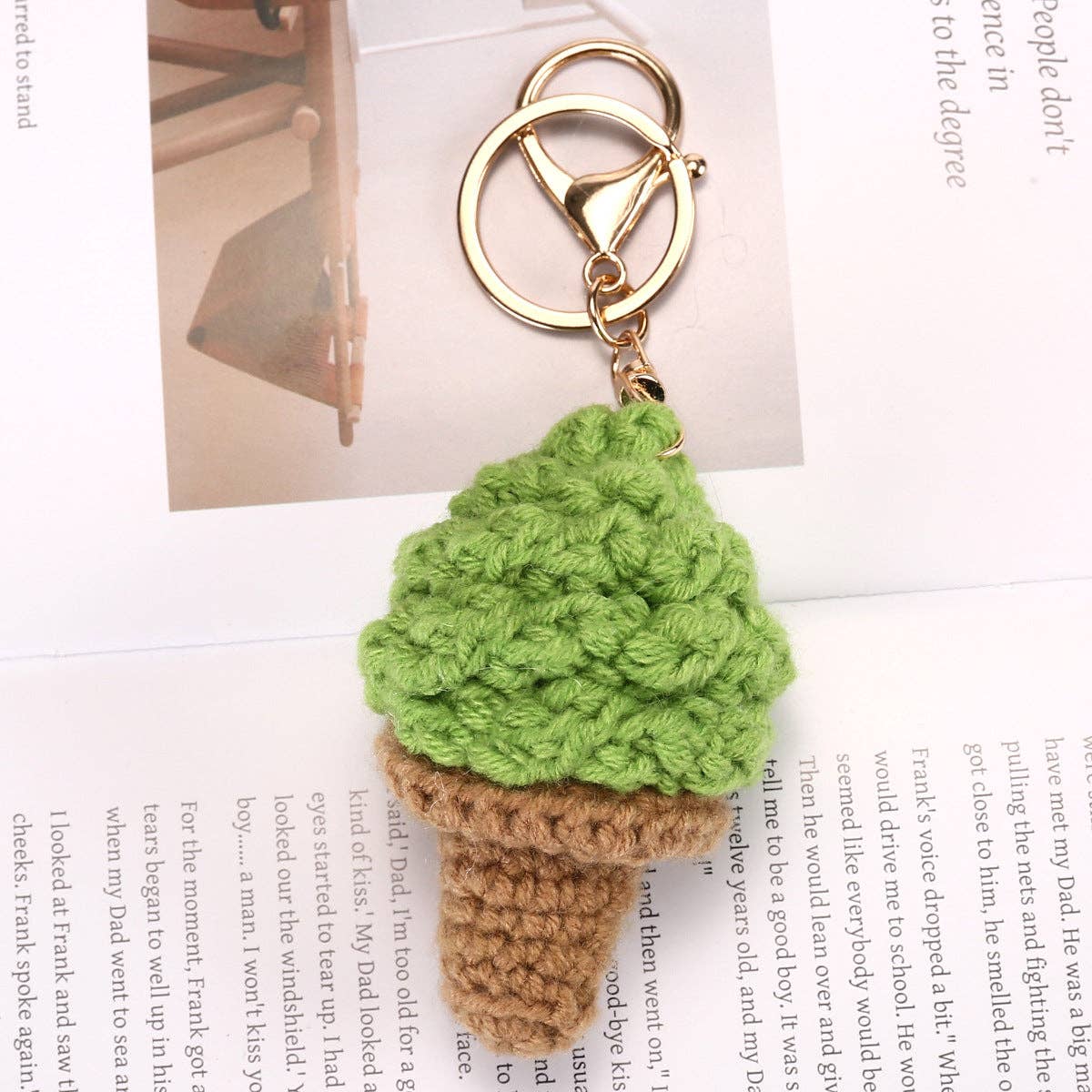 Food-Themed Crochet Keychain Accessories Handmade from Milk Cotton Yarn