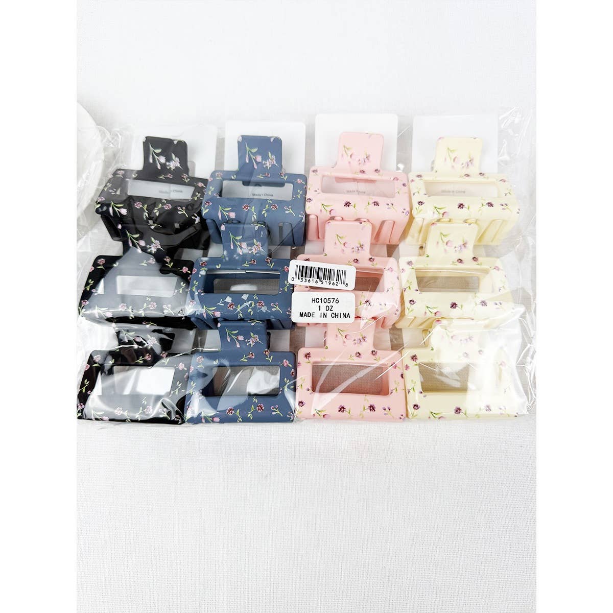 Medium Matte Floral Pattern Jaw Clips