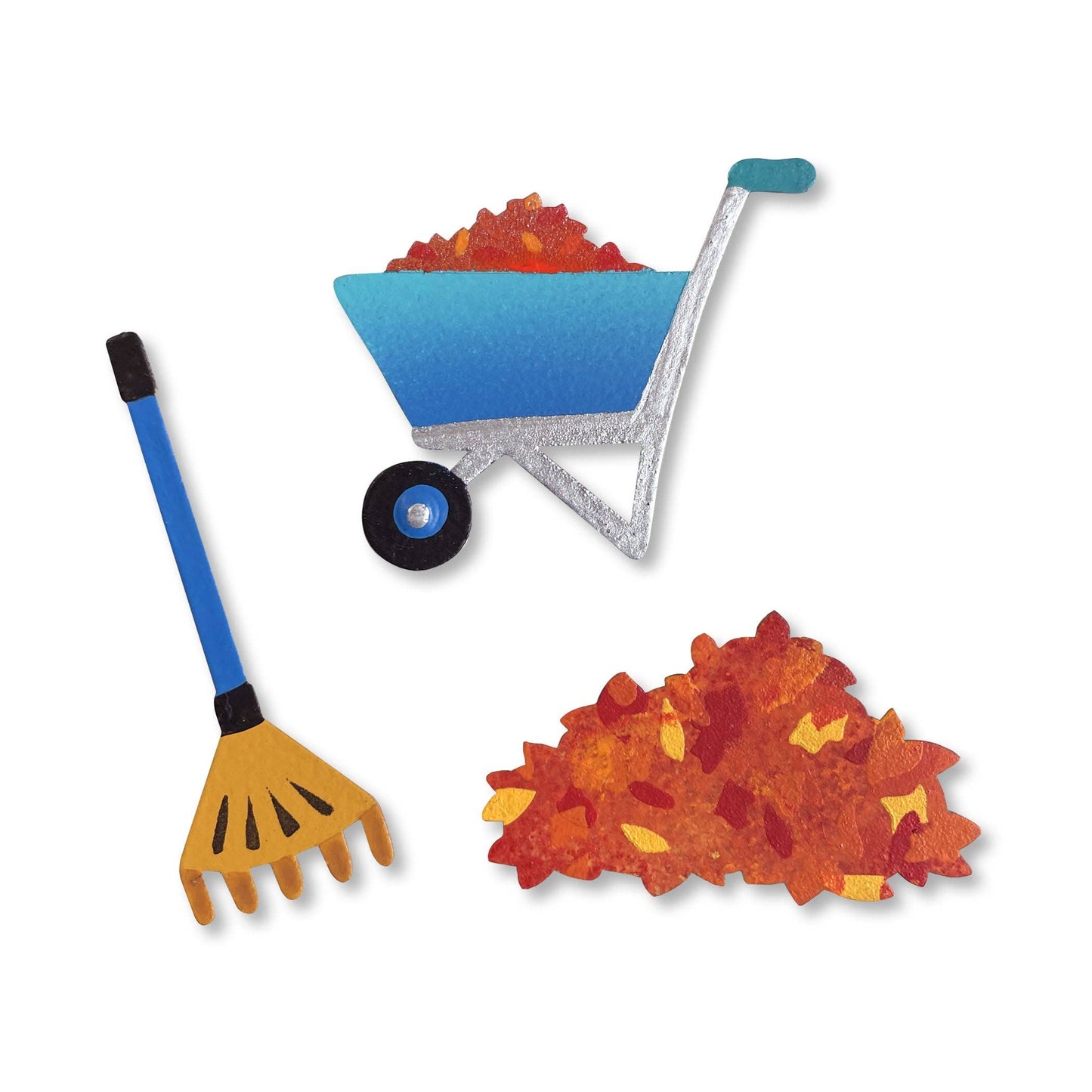 Raking Leaves Magnets S/3, Fall Decor