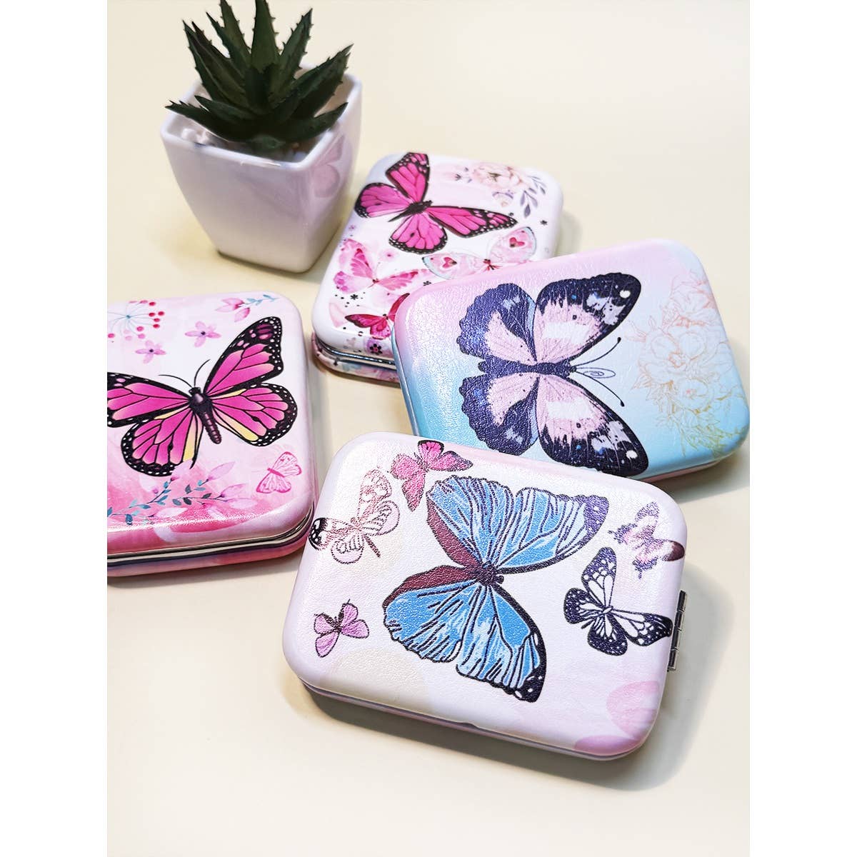 Butterfly Printed Compact Mirror