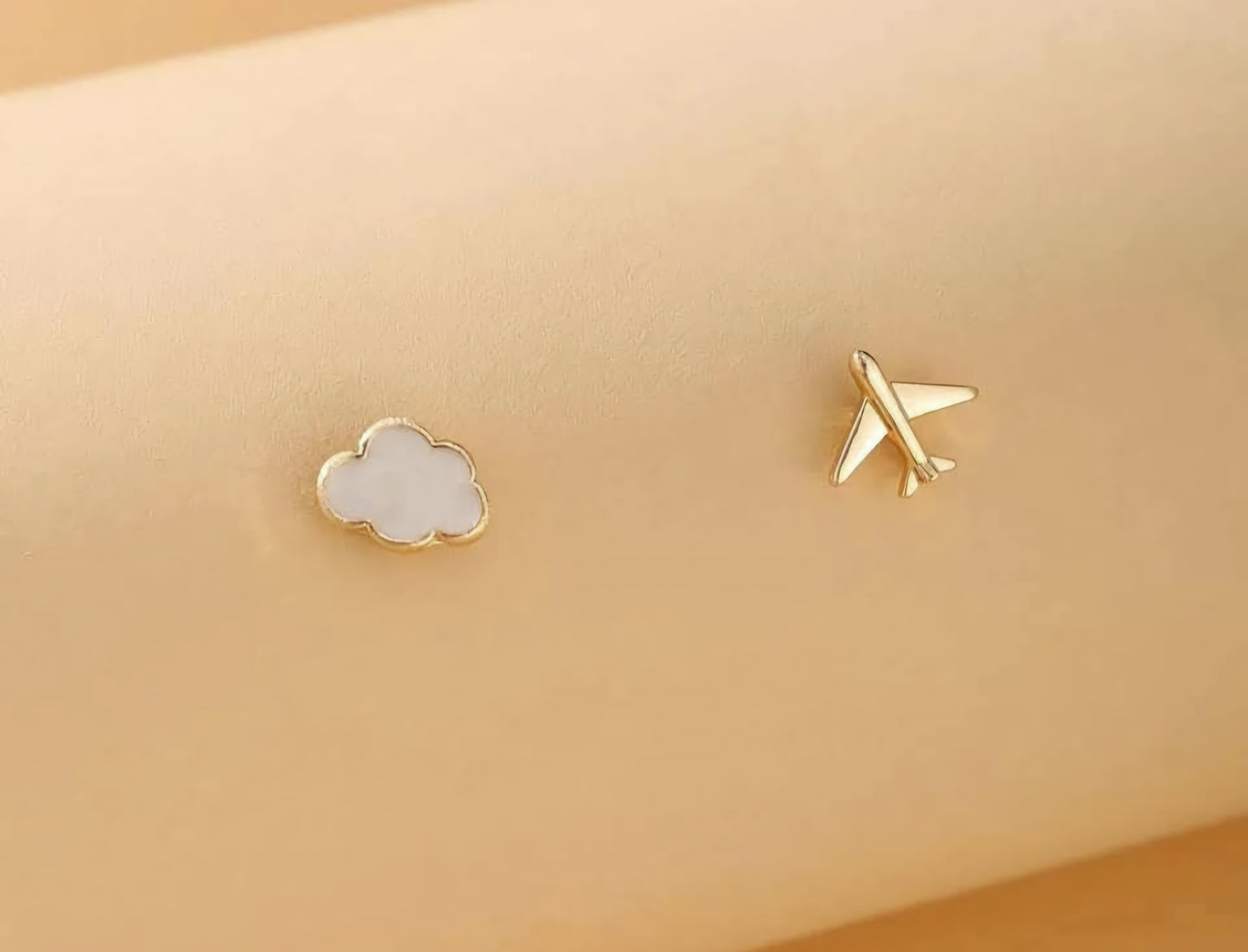 Airplane and Clouds earrings