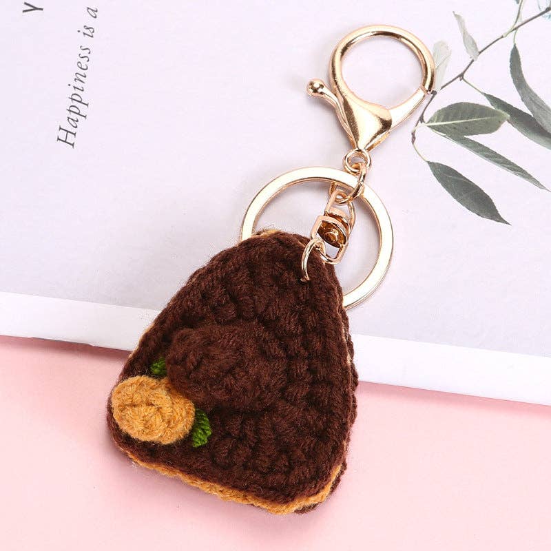 Food-Themed Crochet Keychain Accessories Handmade from Milk Cotton Yarn