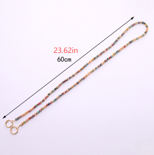 Colorful Beaded Wrist Keychain Phone Bag Strap