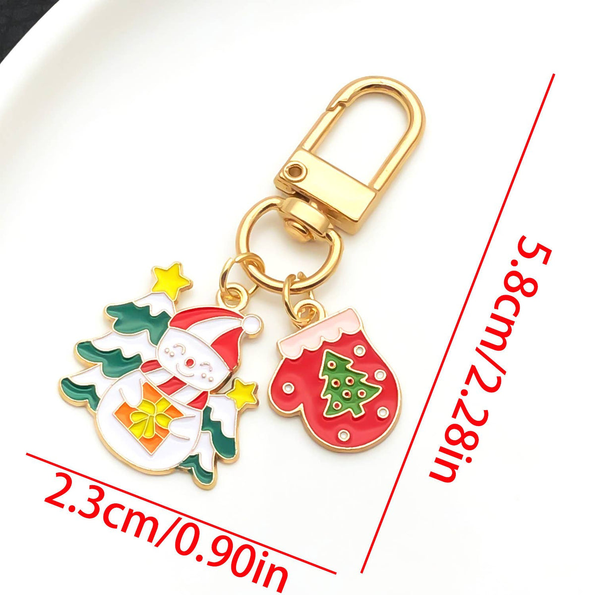 Merry Christmas cute Christmas tree Santa Claus keychain