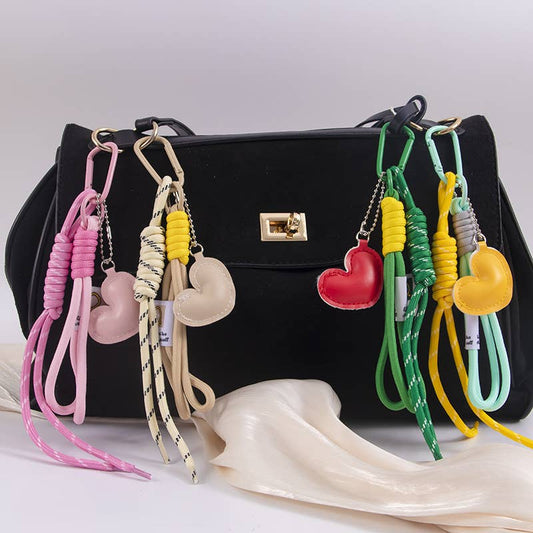 Creative Heart Braided Lanyard Bag Charm