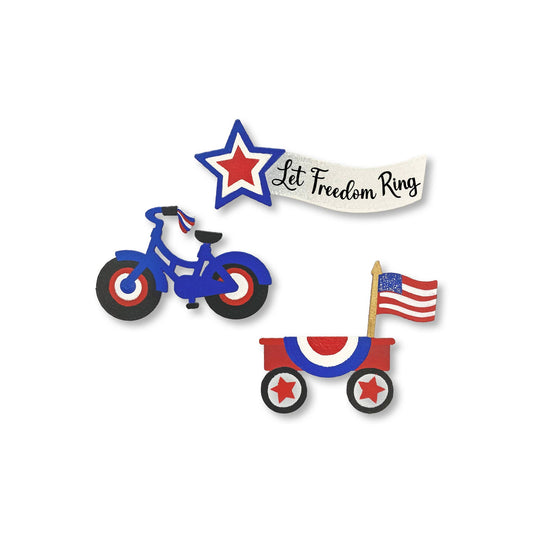 Patriotic Parade Magnets S/3, 4th of July Decor