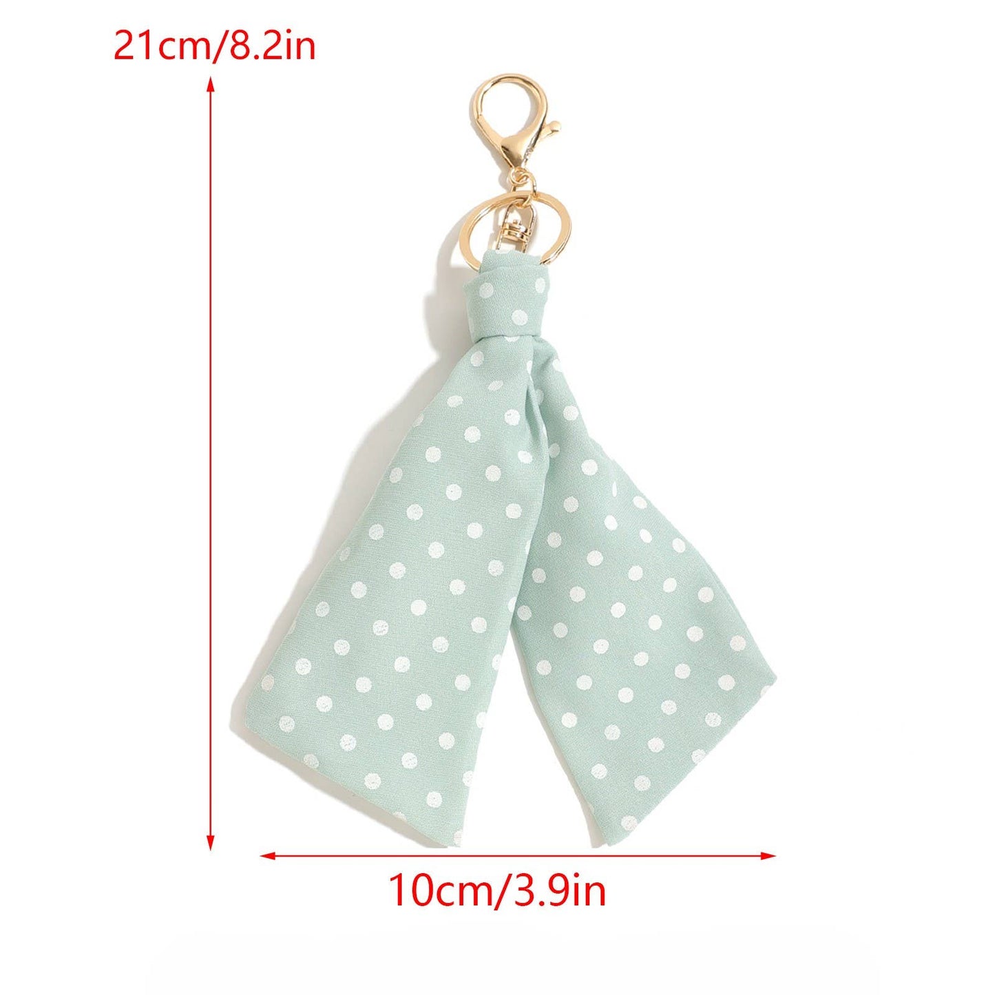 Polka‑Dot Bow‑Knot Keychain Bag Charm