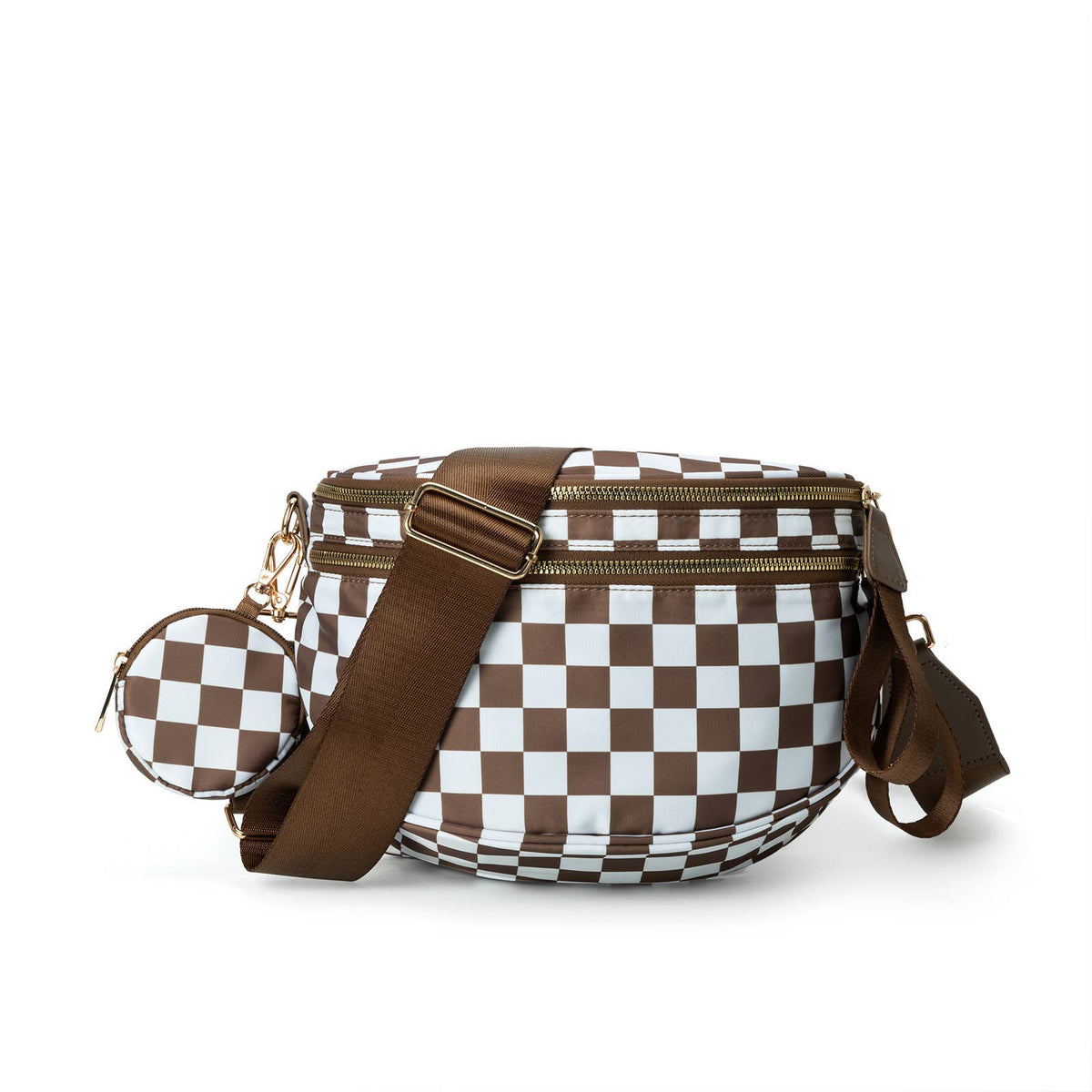 Checkered Bum Bag Crossbody Bag with coin purse