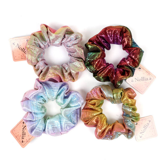 Assorted Shiny Metallic Hair Scrunchies-