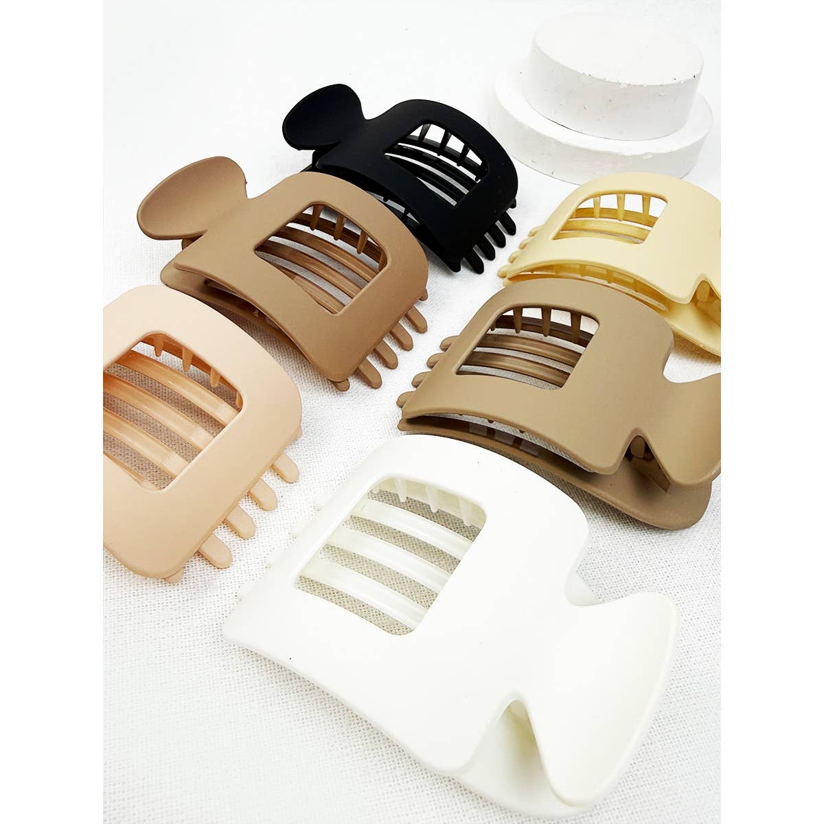 Matte Square Shape Flat Hair Claw Clips