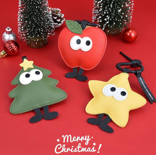 Christmas Tree Apple Star Cartoon Keychain Pendant