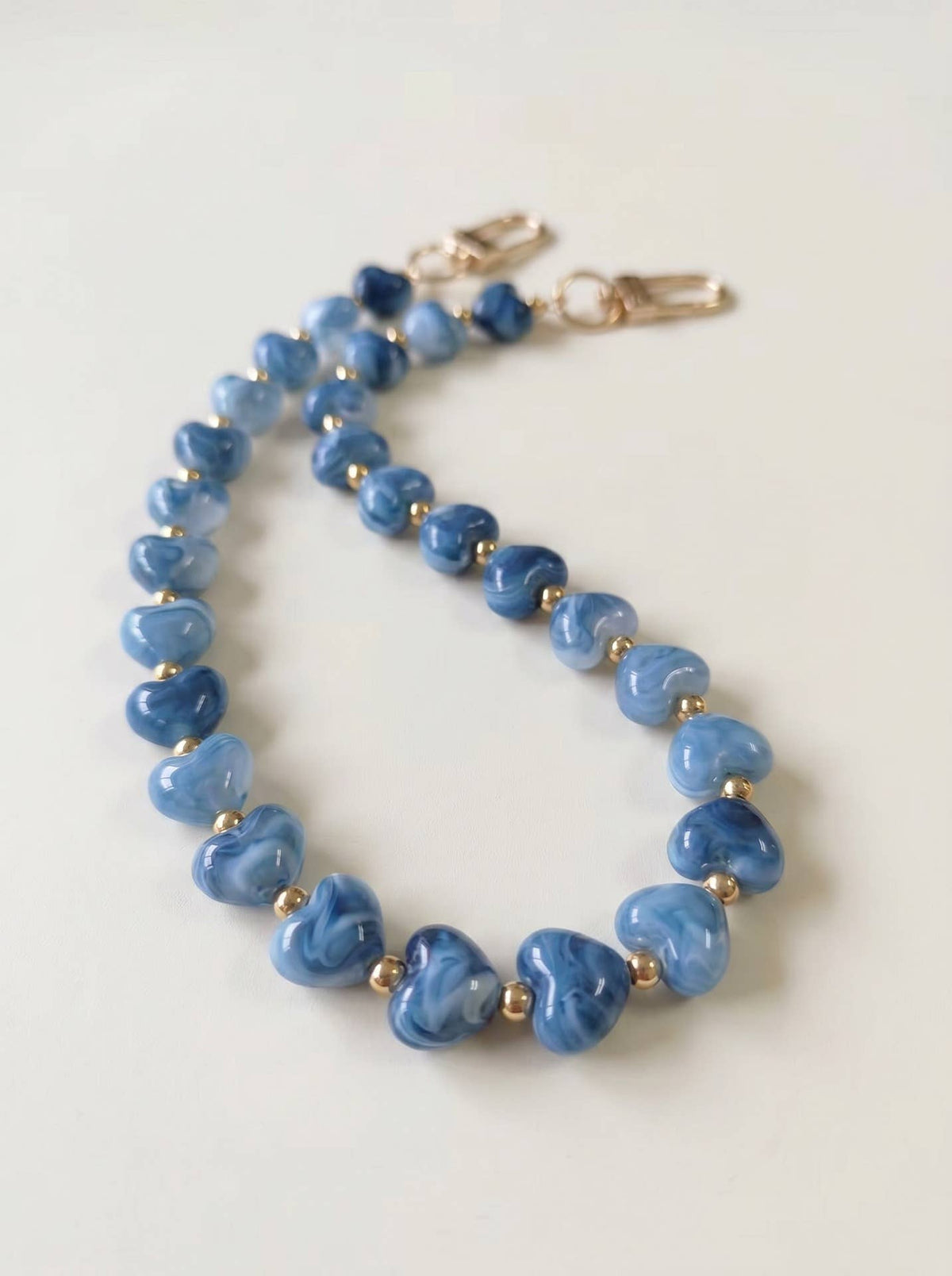 Heart Resin Bead Bag Chain Handbag Decorative Strap