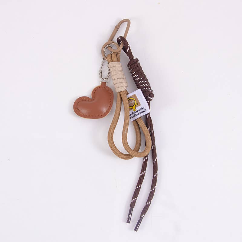 Creative Heart Braided Lanyard Bag Charm