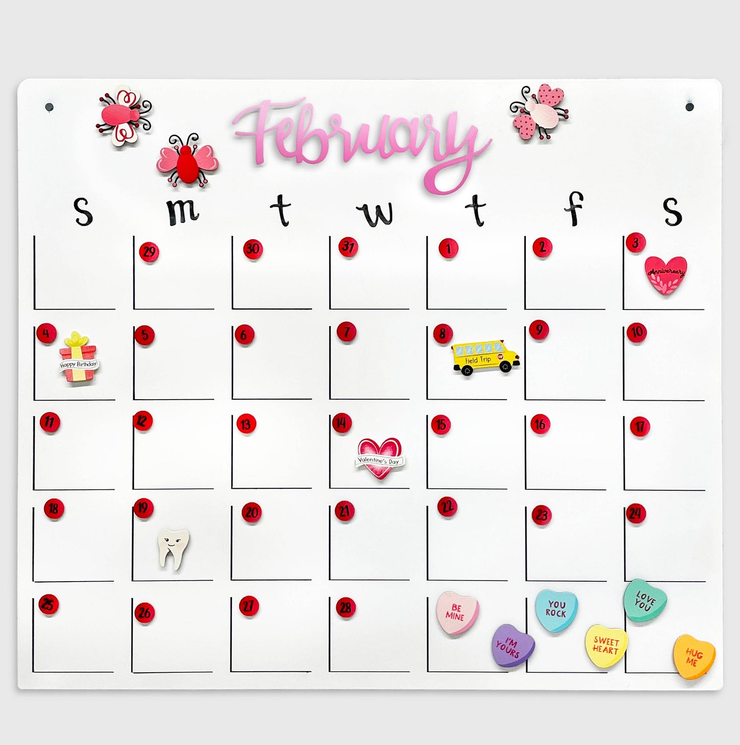 Conversation Heart Magnets S/6, Valentine's Day Decor