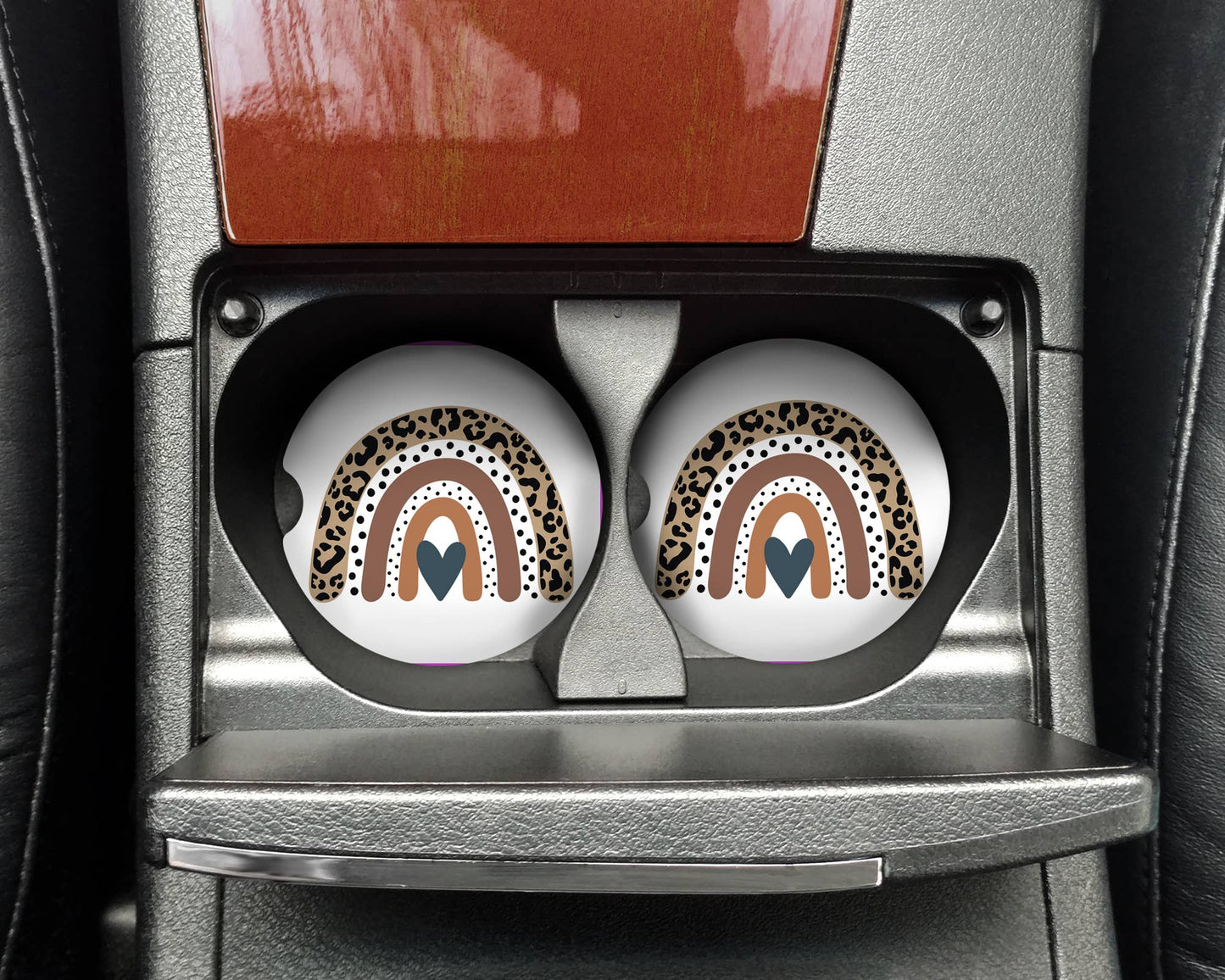 Car Coasters - Heart Rainbow