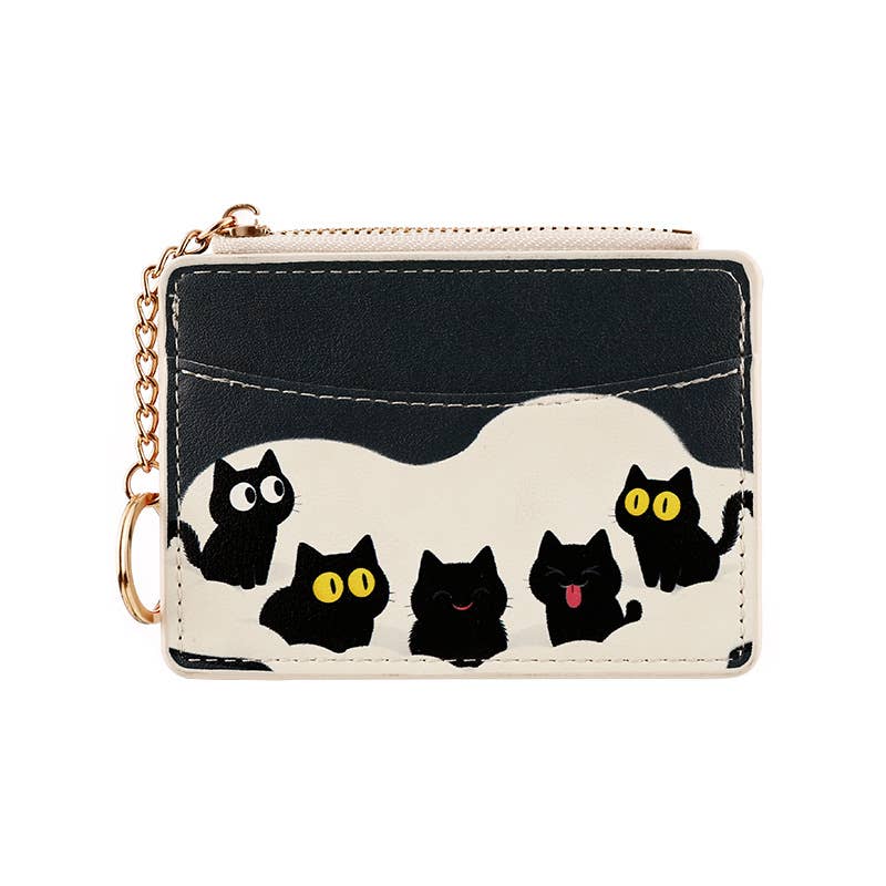 Cute Cat Card Holder Keychain Coin Purse