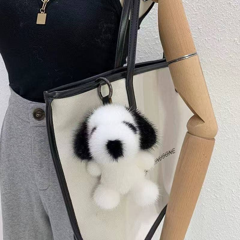 Cute Plush Dog Keychain Charm