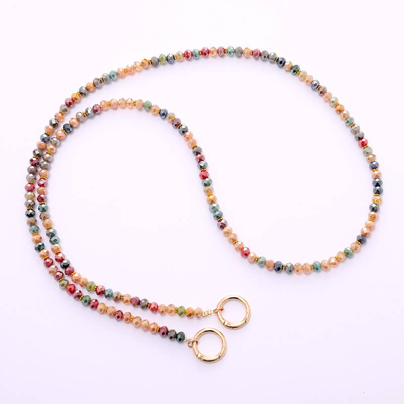 Colorful Beaded Wrist Keychain Phone Bag Strap