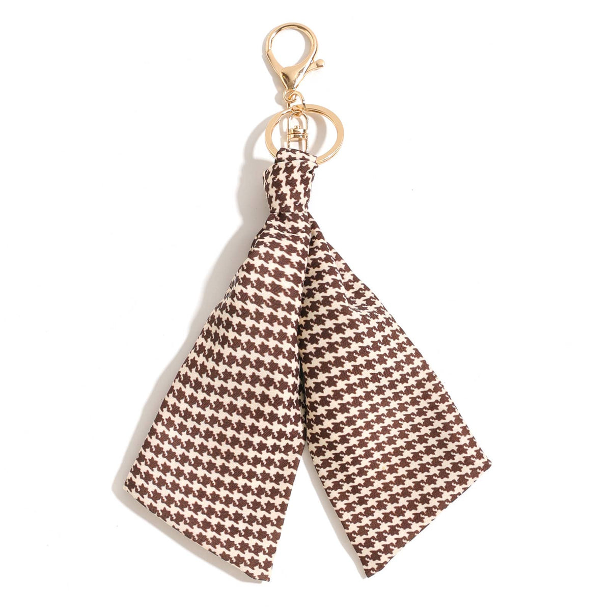Houndstooth Scarf Bag Charm Keychain