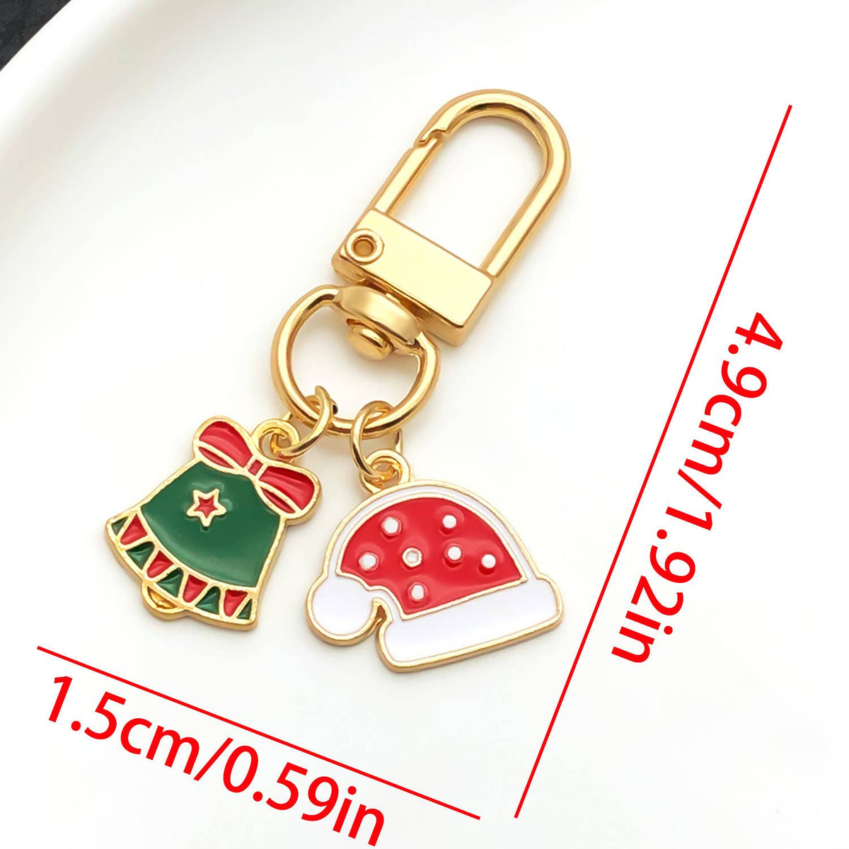 Merry Christmas cute Christmas tree Santa Claus keychain