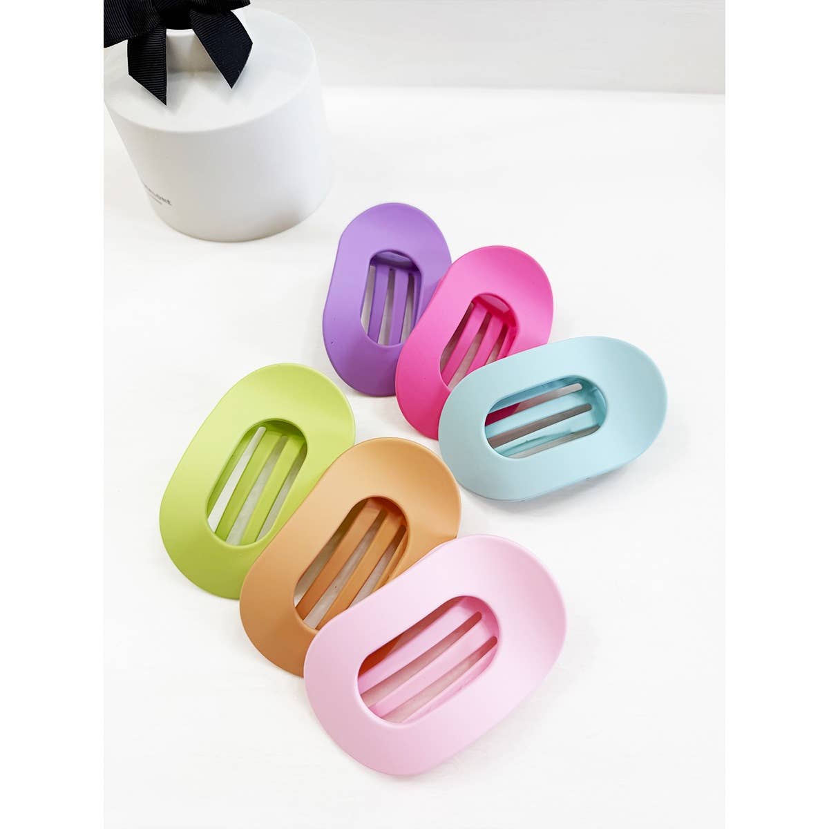Playful Colors French Design Flat Hair Claw Clips