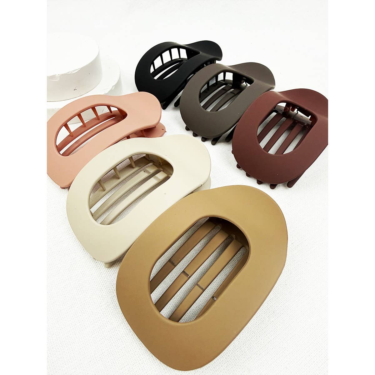 Matte Colors of French Design Flat Hair Claw Clips