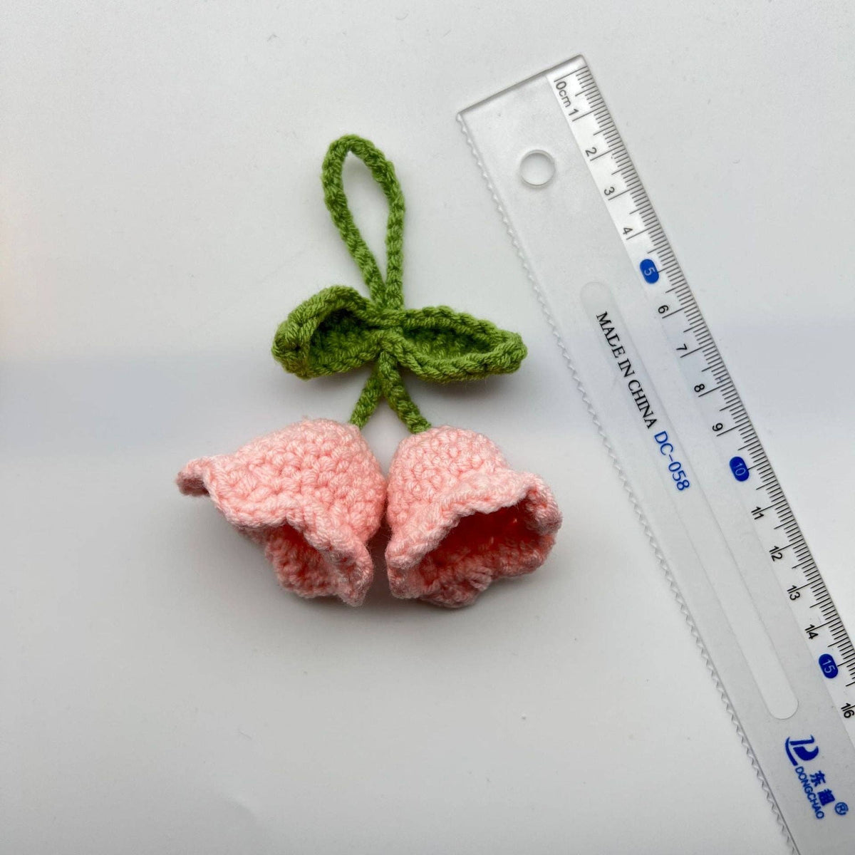 Flower Keychain with Bellflower Design Handmade Yarn Hanging Ornament