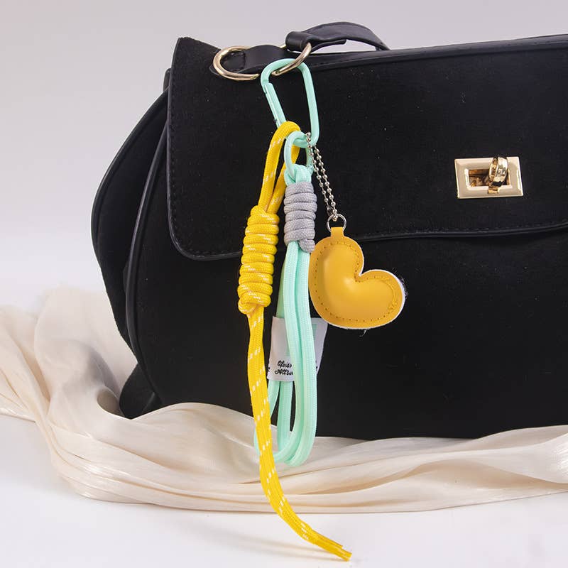 Creative Heart Braided Lanyard Bag Charm