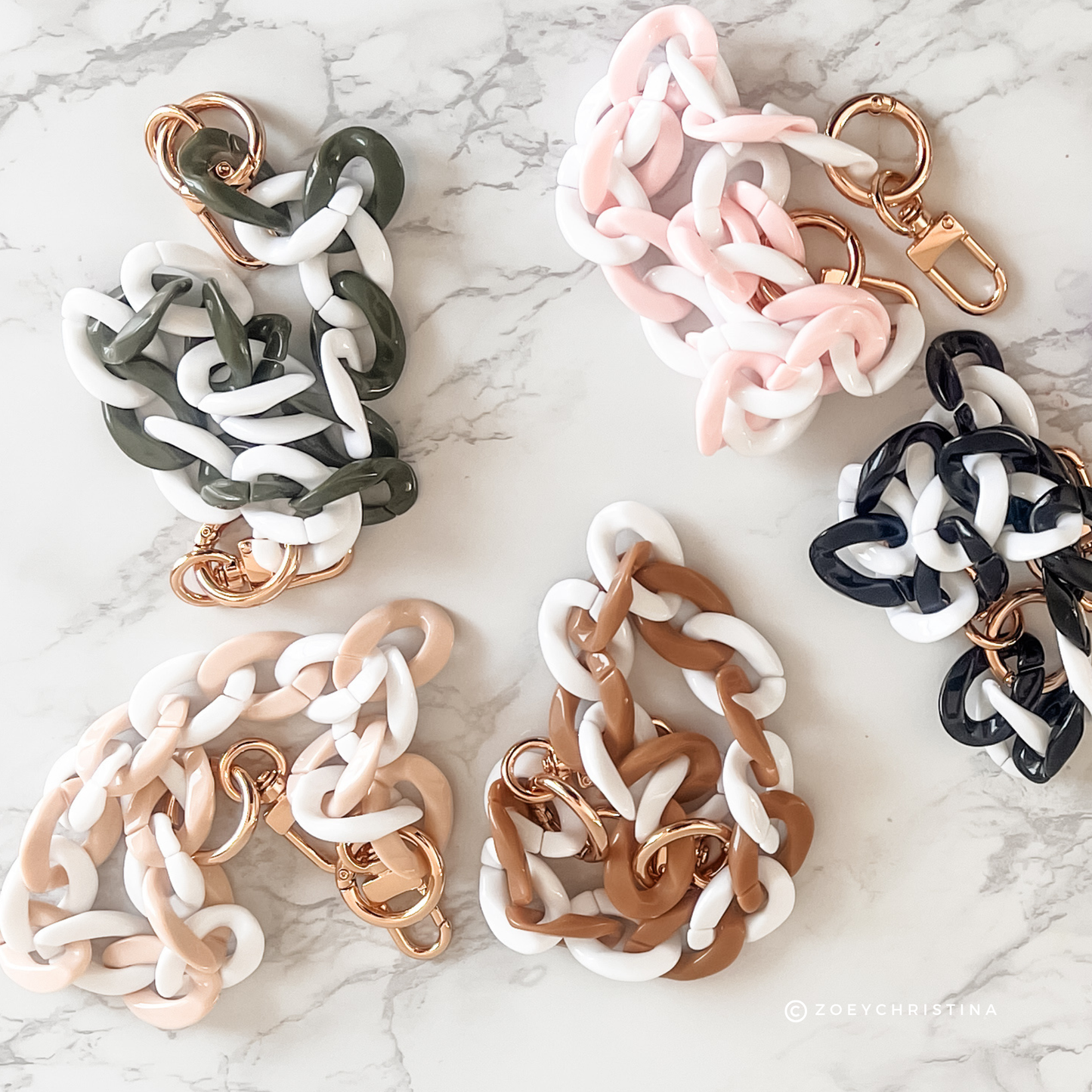 Chunky Acrylic Bag Chains – 8 Colors, 16.5" Length
