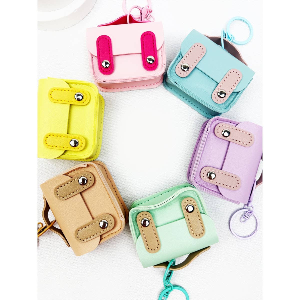 Leather Mini Coin Bag Key Chain