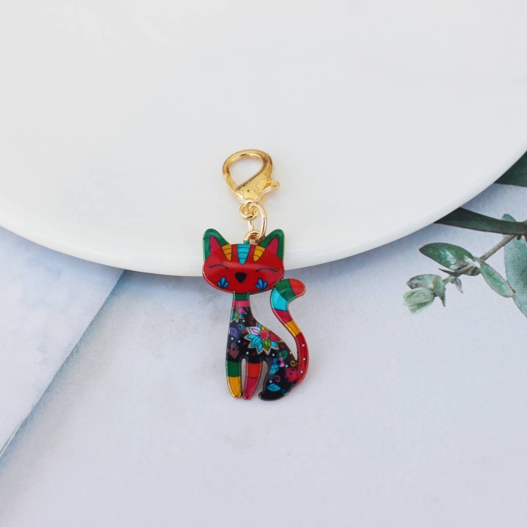Colorful Cat Keychain Cute Bag Charm & Key Accessory