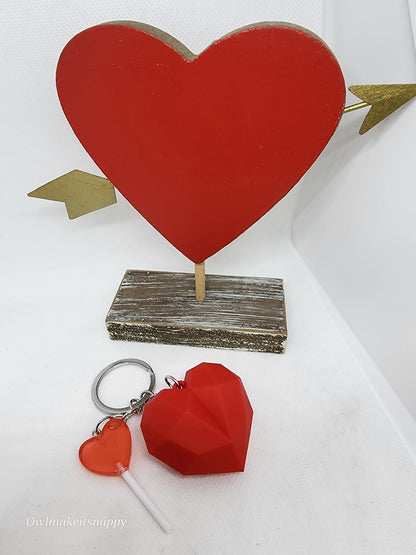 Silicone heart keychain