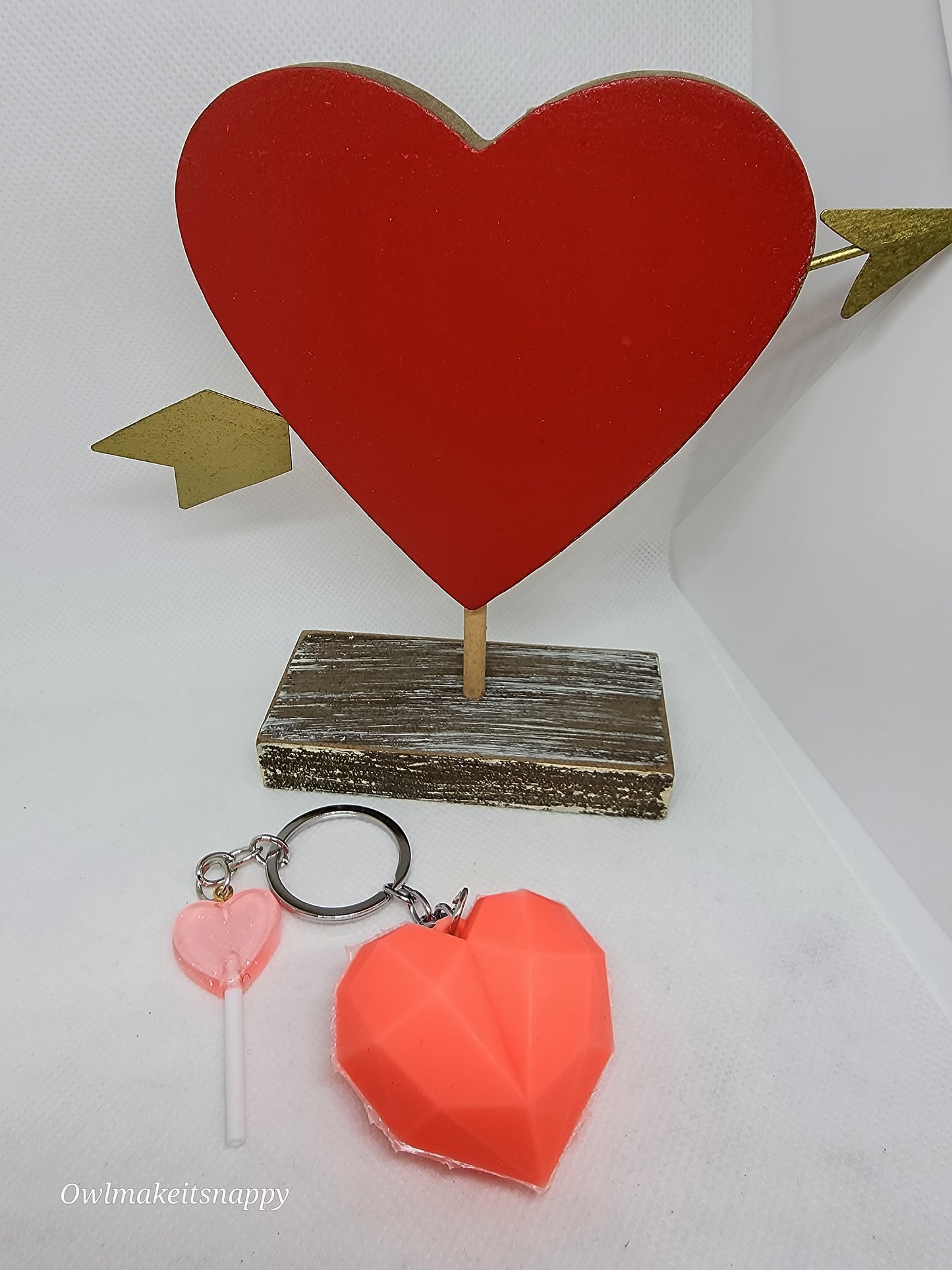 Silicone heart keychain