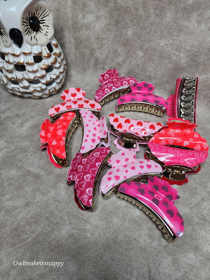 Valentine claw clips