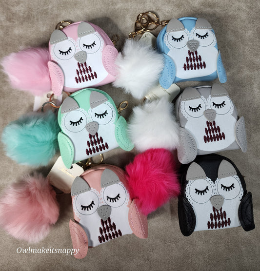 Owl Coin Pouch with Pom Pom