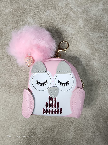 Owl Coin Pouch with Pom Pom